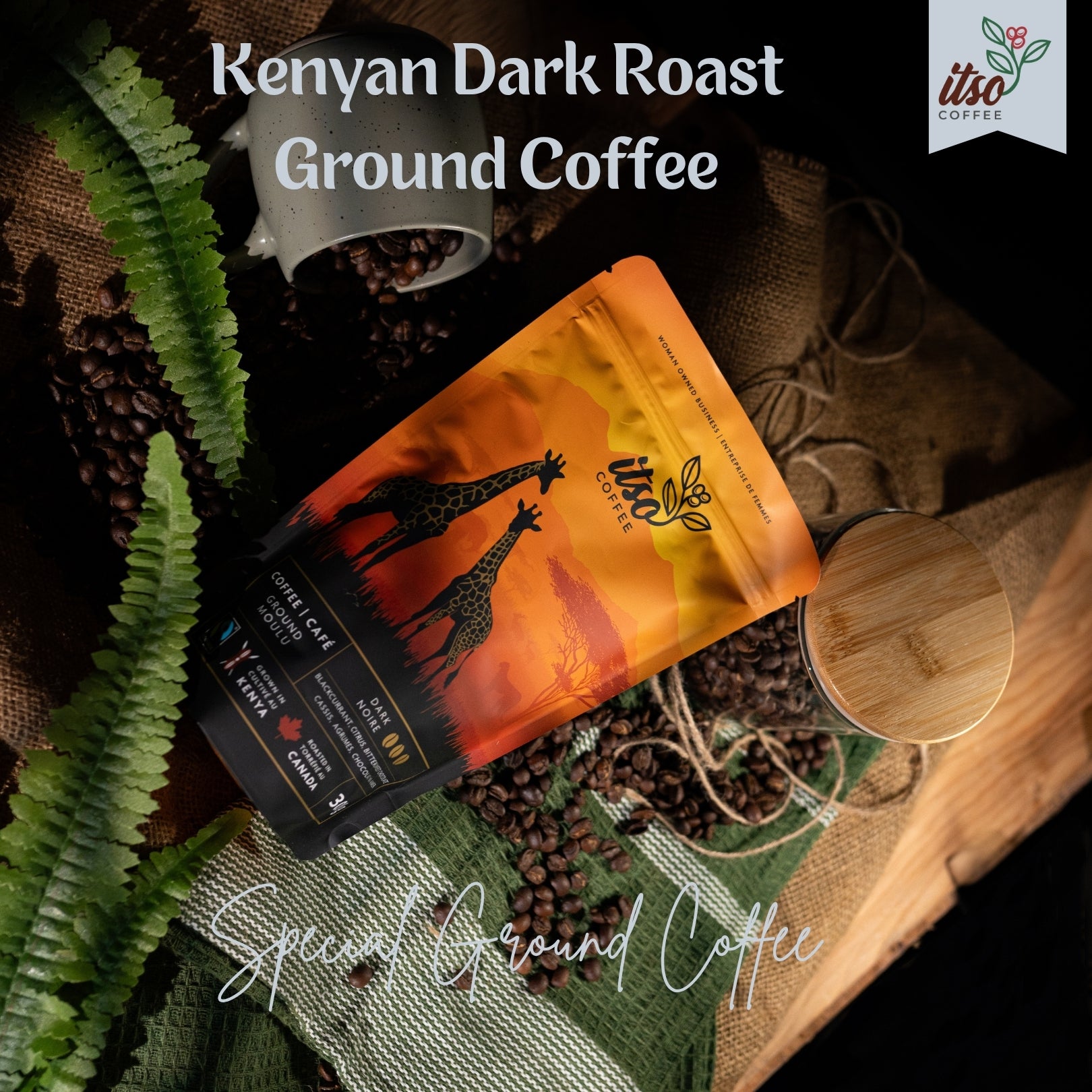 Premium Kenyan Dark Roast Ground Coffee- 300 G
