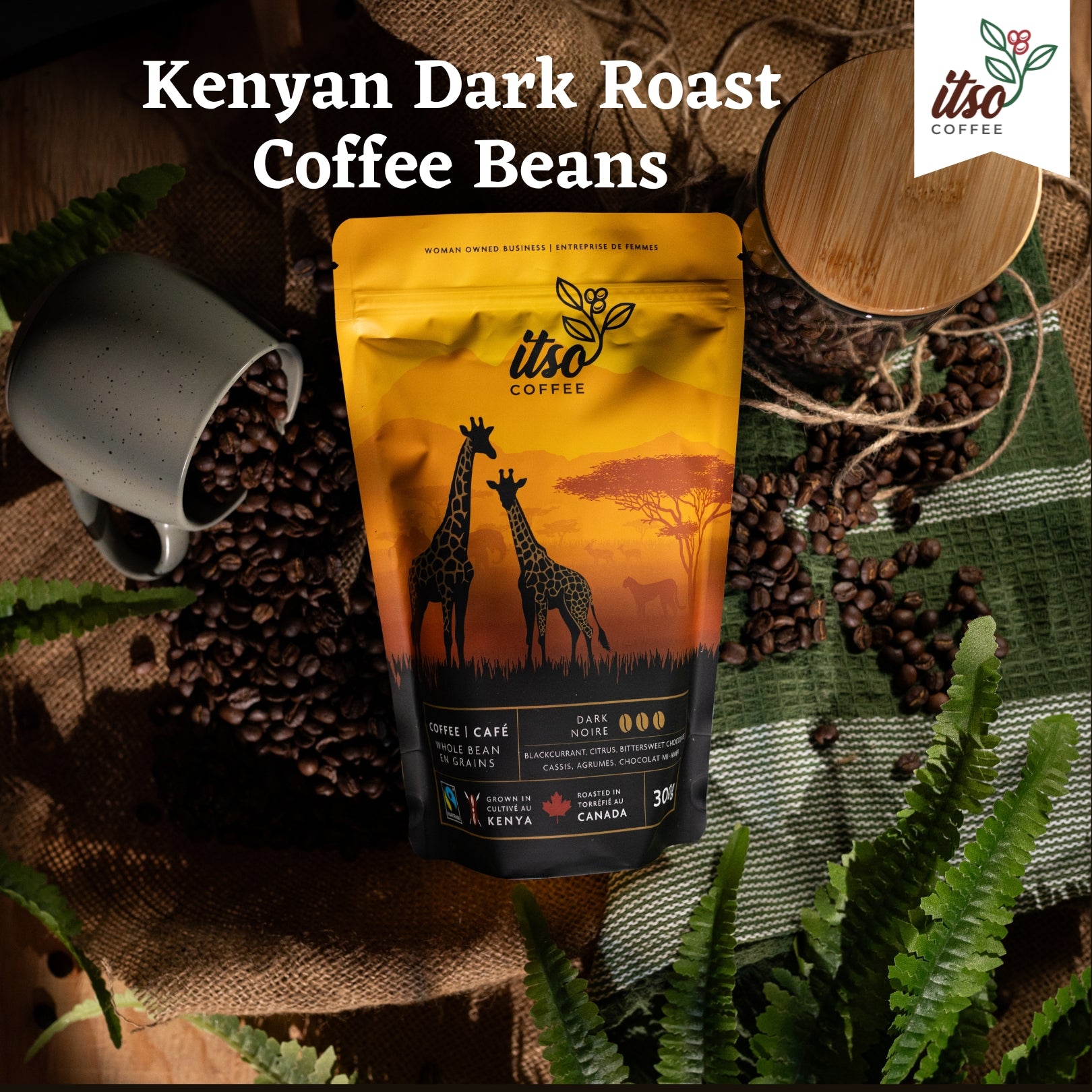 Premium Kenyan Dark Roast Coffee Beans - 300 G