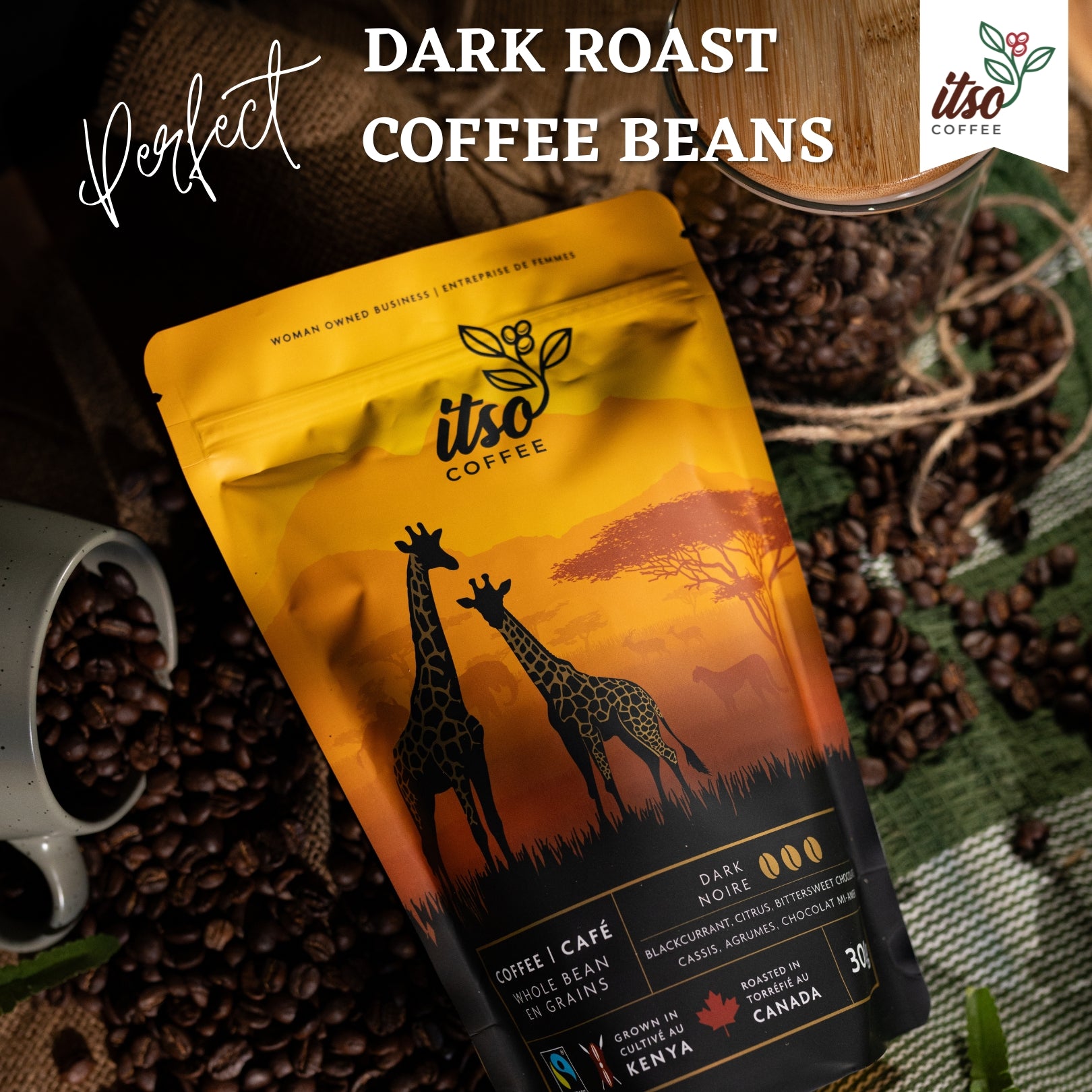 Premium Kenyan Dark Roast Coffee Beans - 300 G