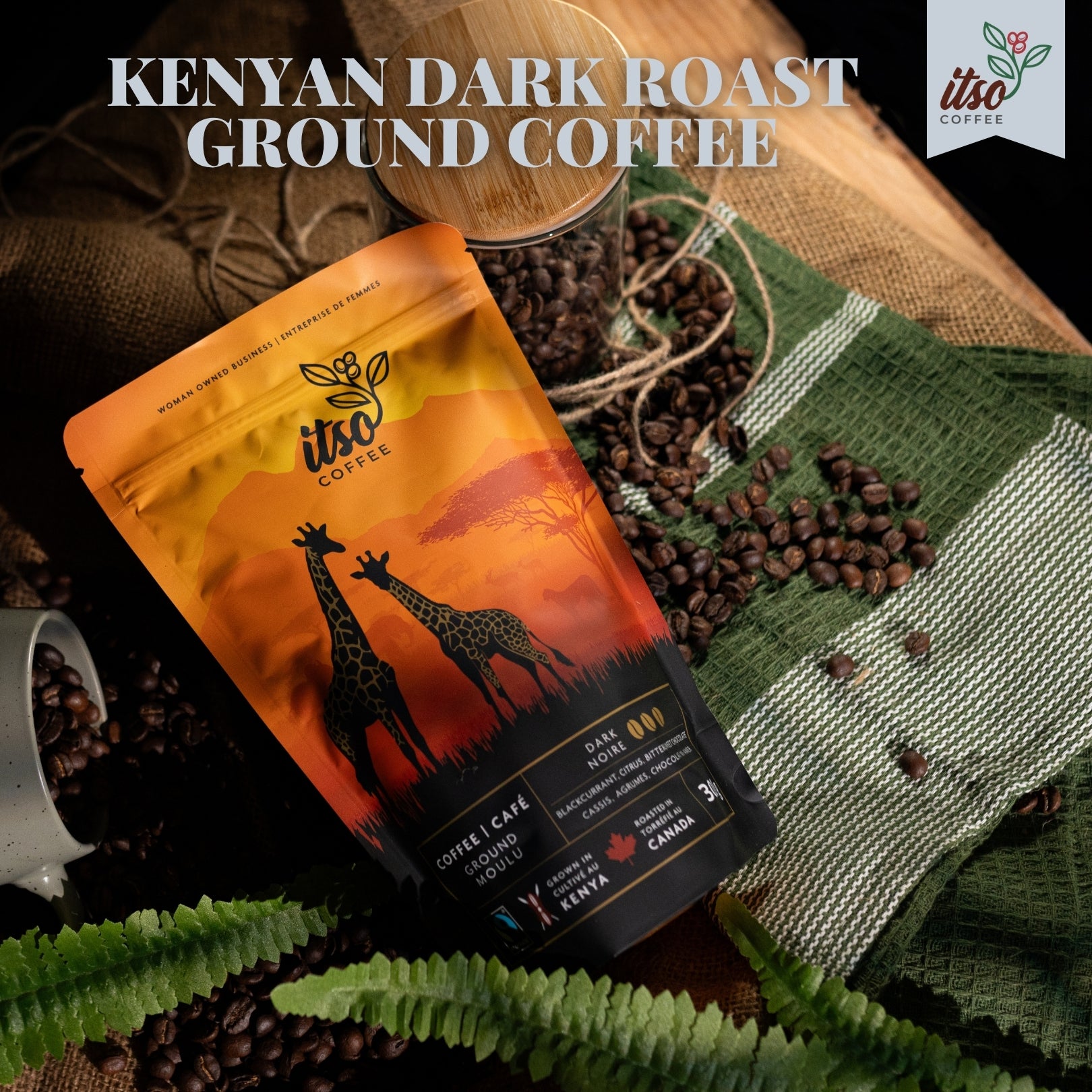 Premium Kenyan Dark Roast Ground Coffee- 300 G