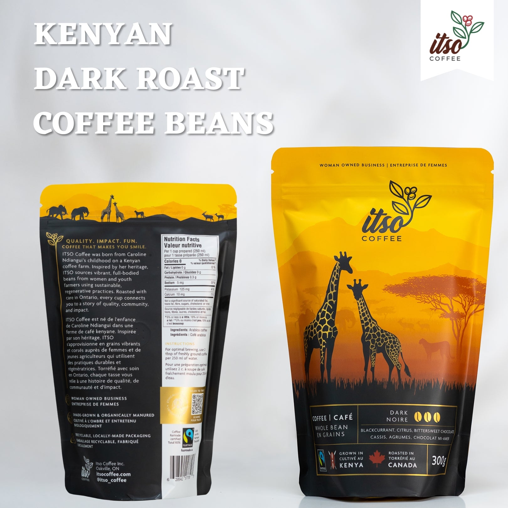 Premium Kenyan Dark Roast Coffee Beans - 300 G