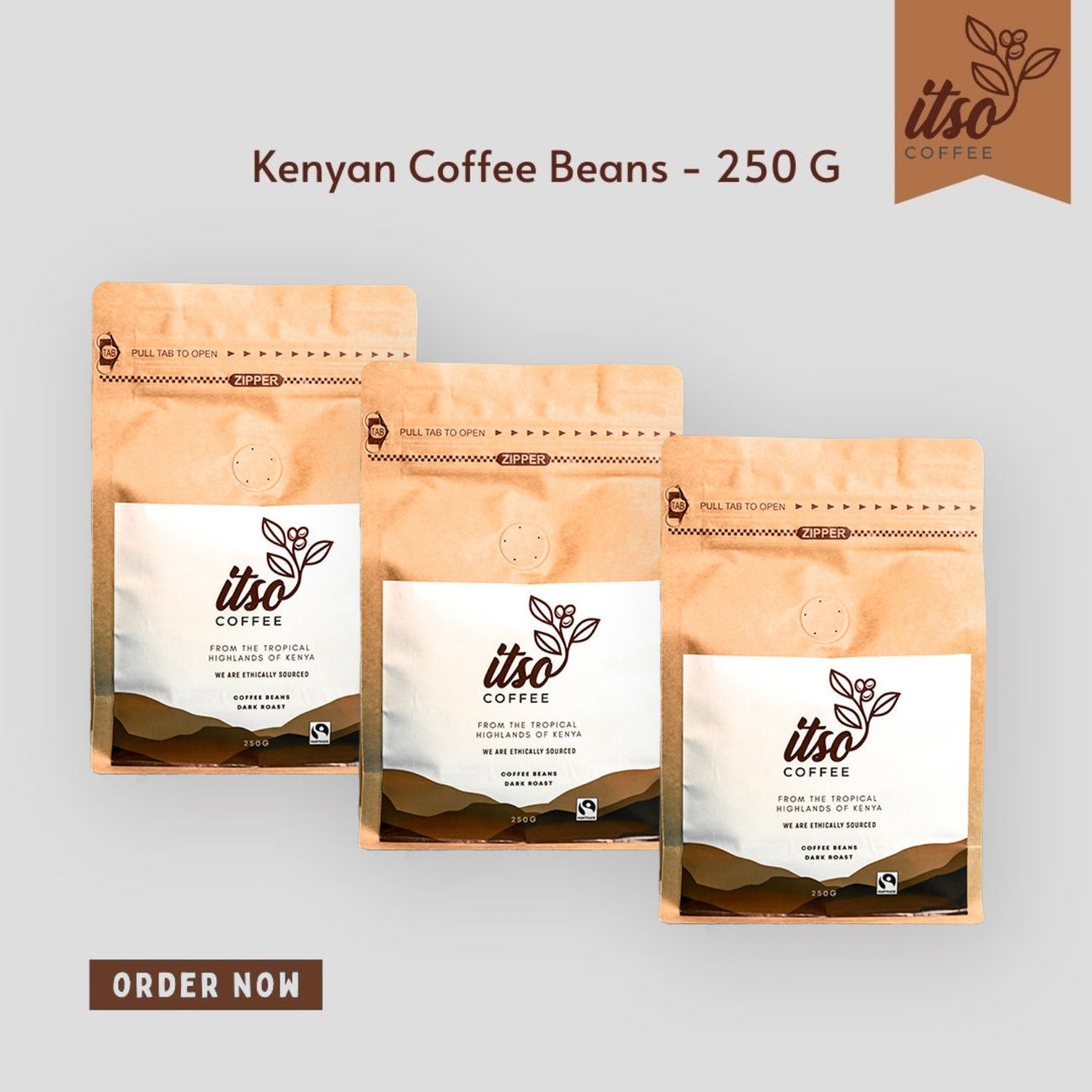 Premium Kenyan Dark Roast Coffee Beans - 250 G